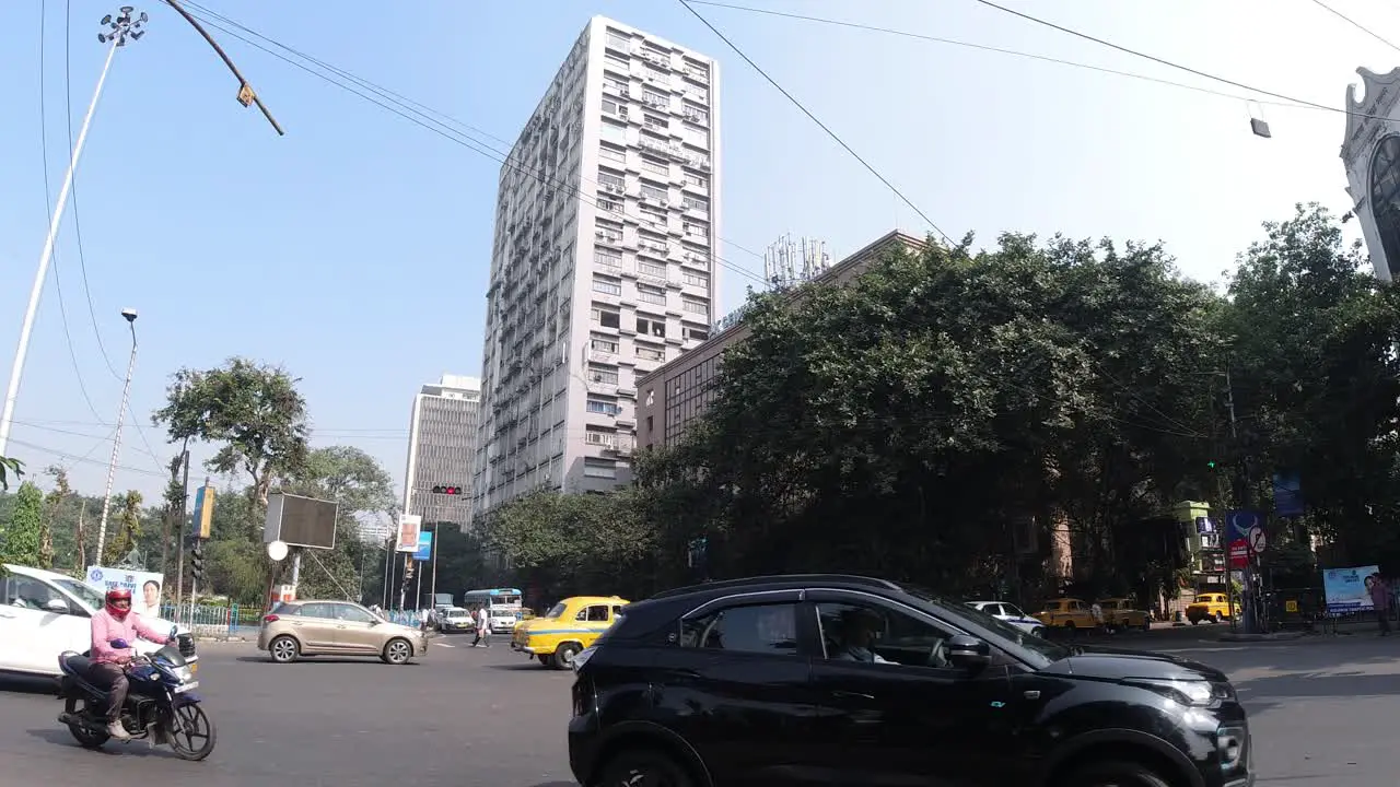 Stock footage of Kolkata street and show Kolkata tallest building the 42