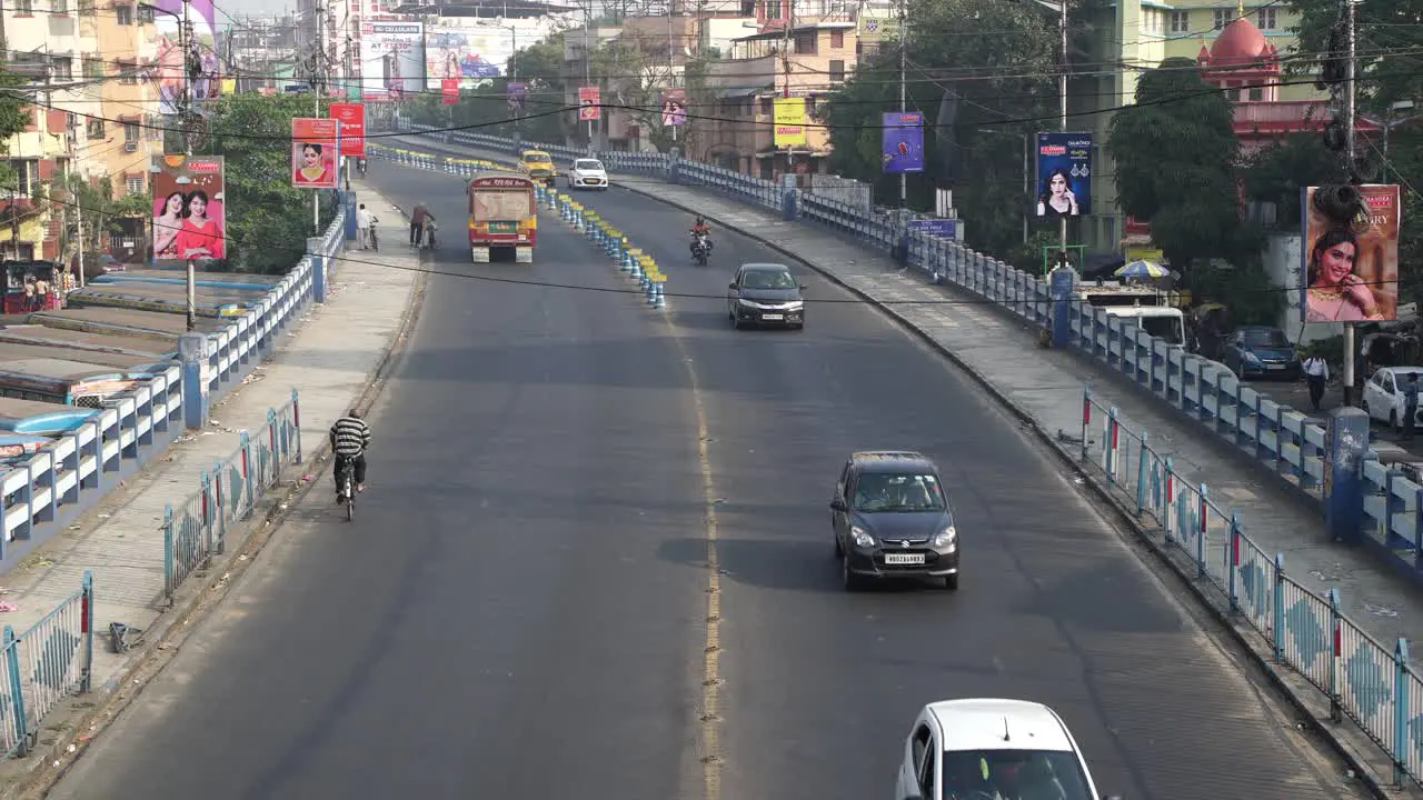 Stock footage of Kolkata street road and building