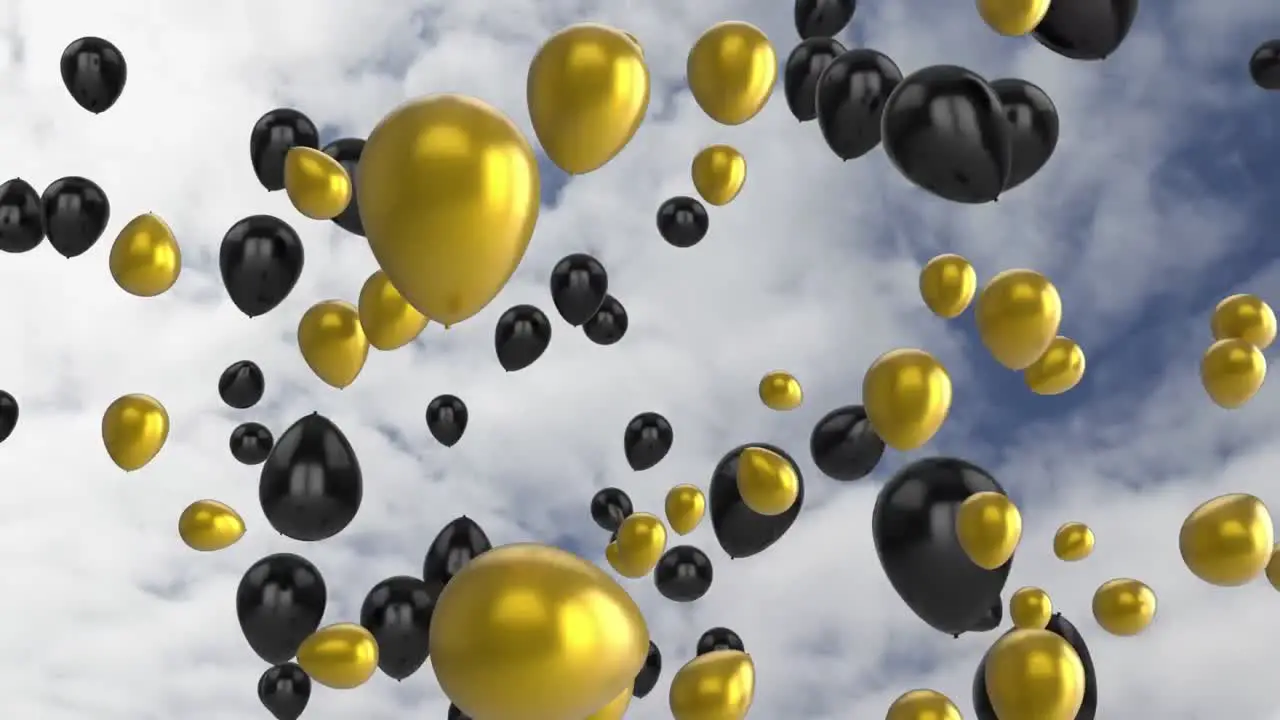 Animation Einer Gruppe Mehrerer Luftballons Am Himmel