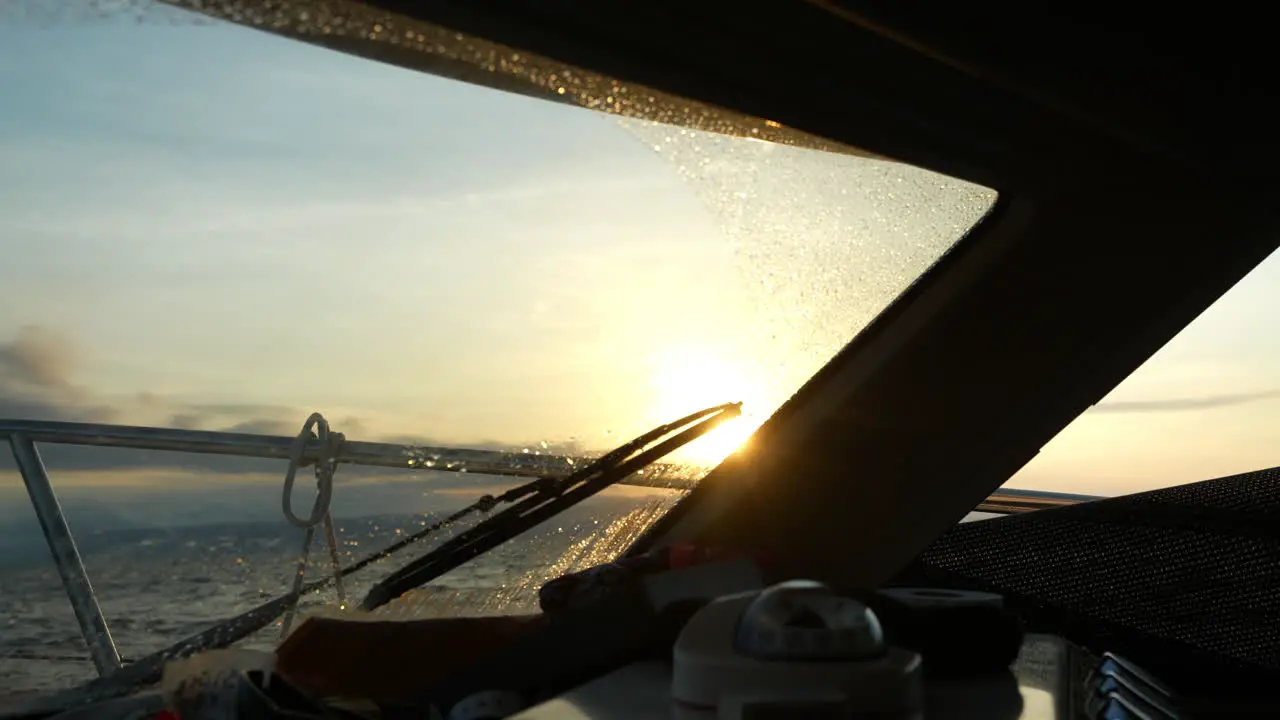 Crack Of Dawn In The Waters Of Adriatic Sea From Small Motorboat In Croatia