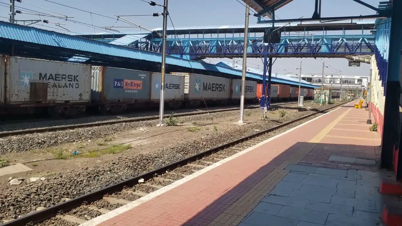 Container train in the port