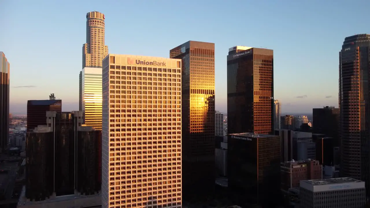 Skyscrapers and bank offices in Los Angeles Central Business District