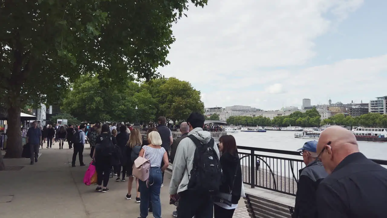 People queueing for the Queen lying in state at Southbank in London