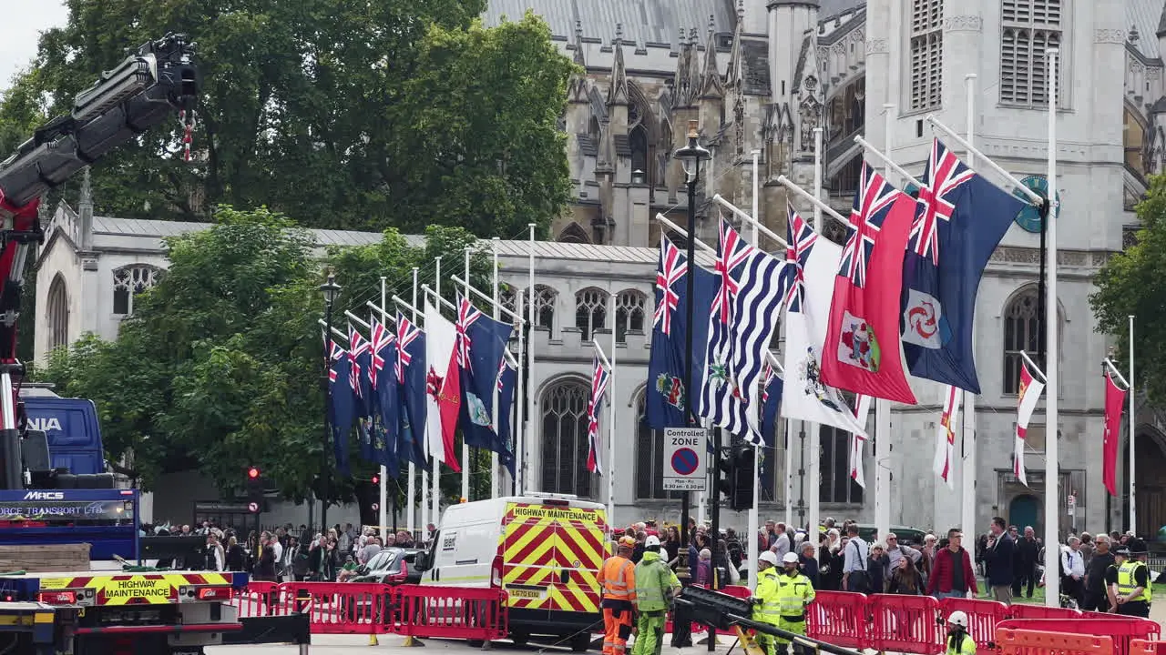 Preparations for the Queen's funeral in Westminstercom