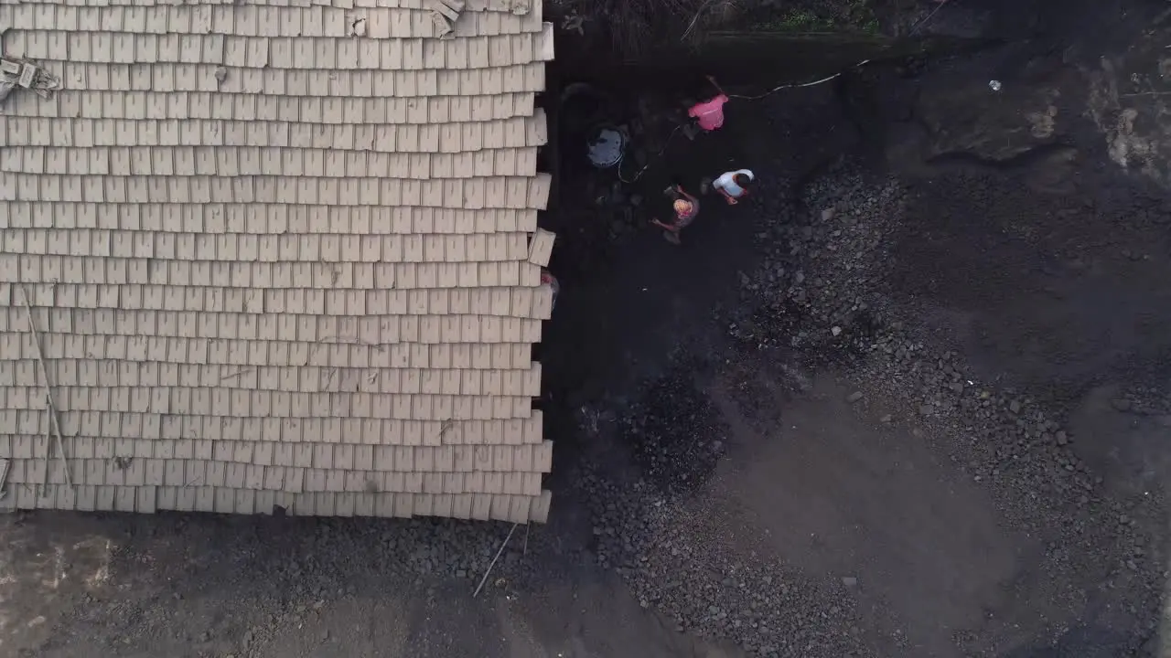 Coal workers working on coal resources and crushing