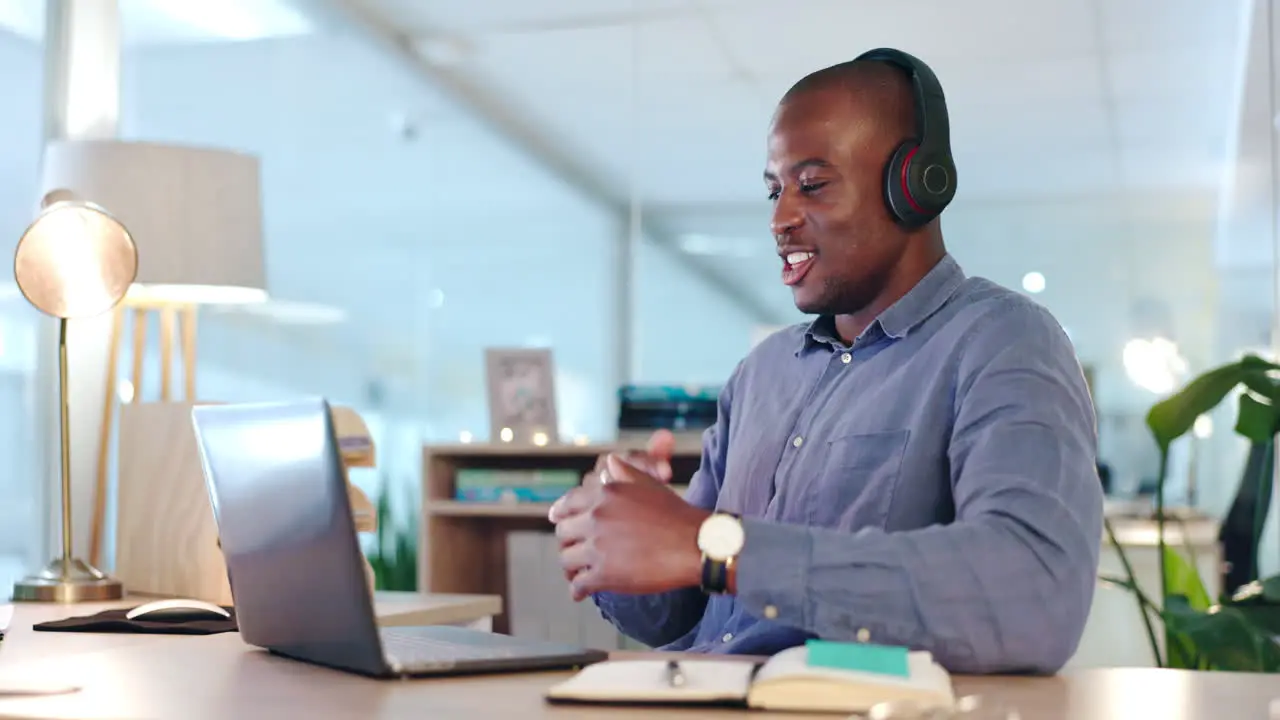 Computer video call and black man in virtual