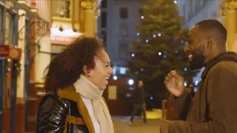 Couple In Front Of Christmas Tree In Leadenhall Market London UK 1