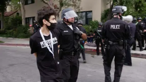 Hollywood Busy Police Scene With Arrests After Protest