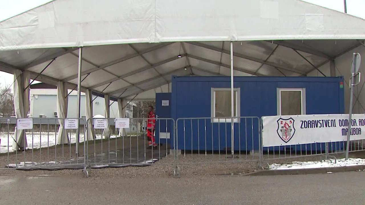  Entrance of emergency triage tent in Maribor Slovenia