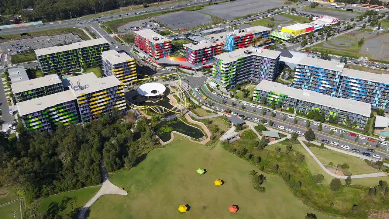 Colorful Skyscrapers Of Gold Coast University Hospital In Queensland Australia