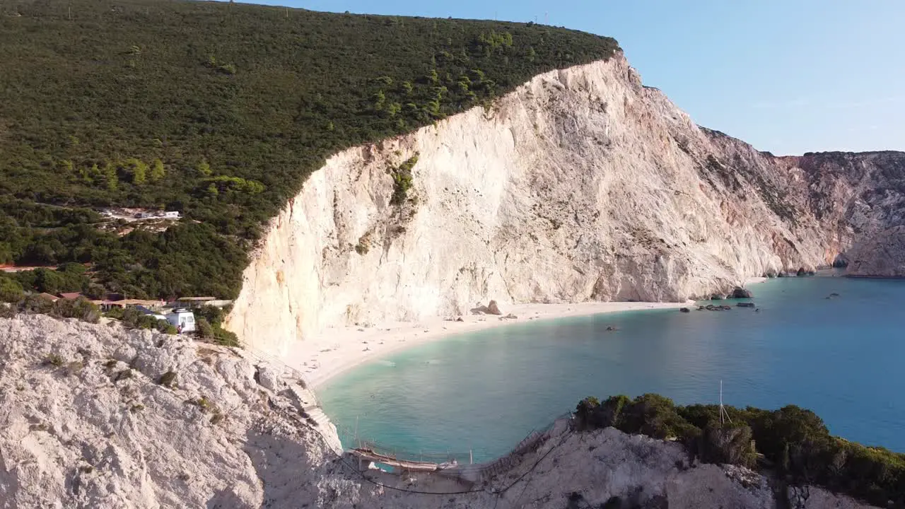 White Cliffs and Porto Katsiki Beach at Lefkada Island Greece Aerial