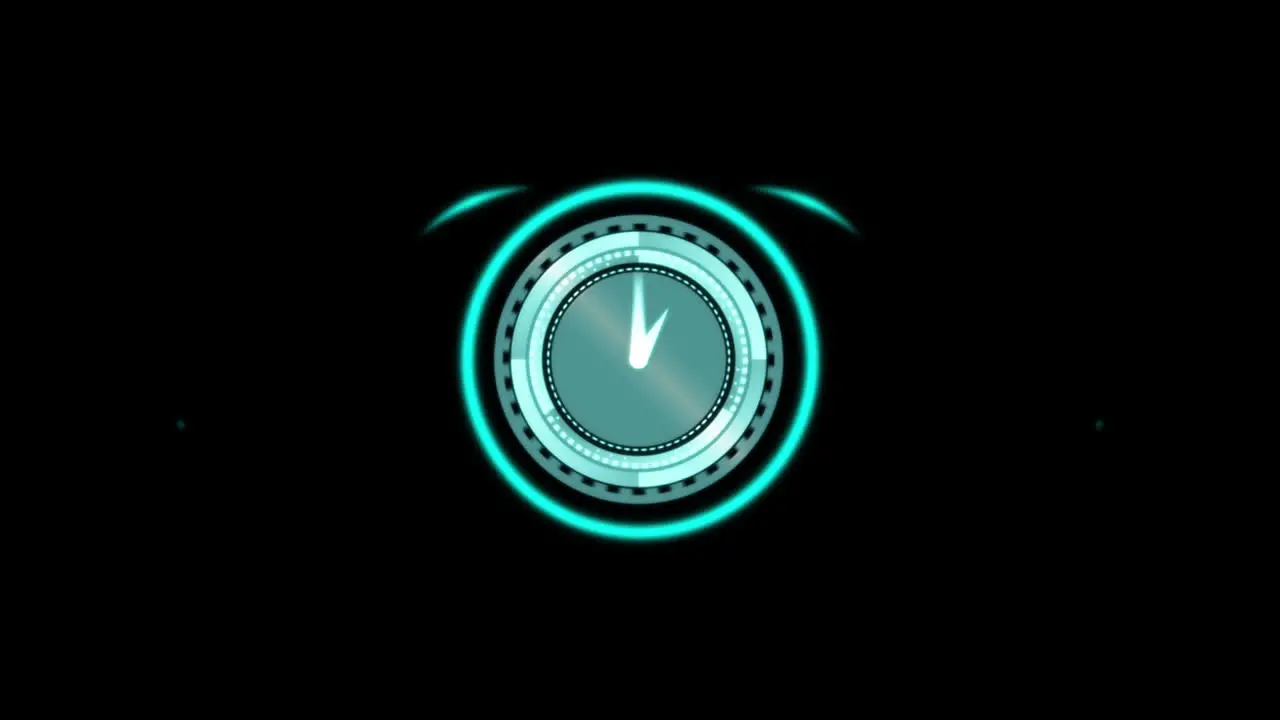 Animation of clock moving on black background