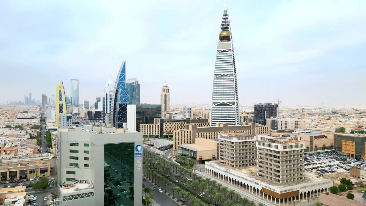 Al Olaya business district with commercial skyscrapers in Saudi Arabia