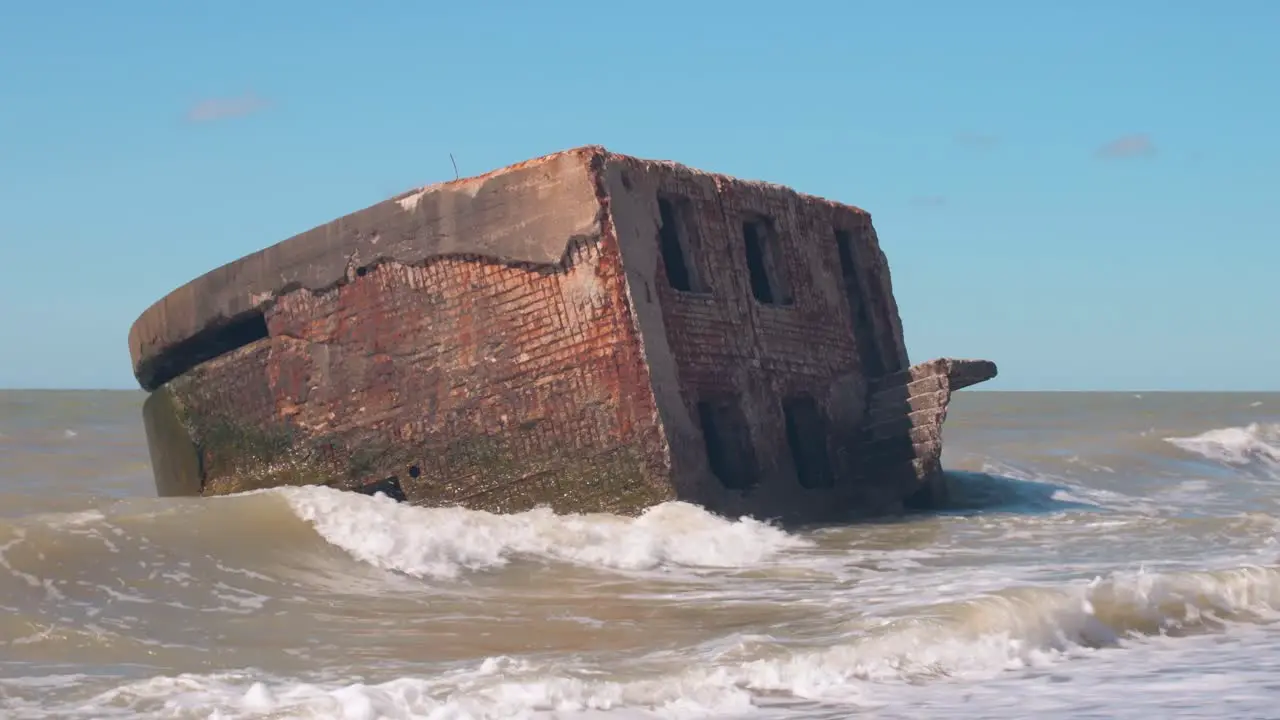 Bunker on shore of Baltic sea in Latvia