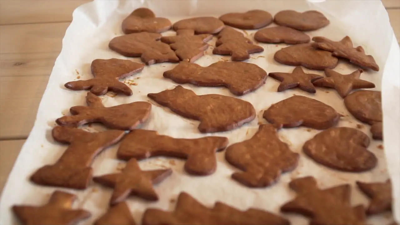 Gingerbread cookies fresh out of the oven 4k