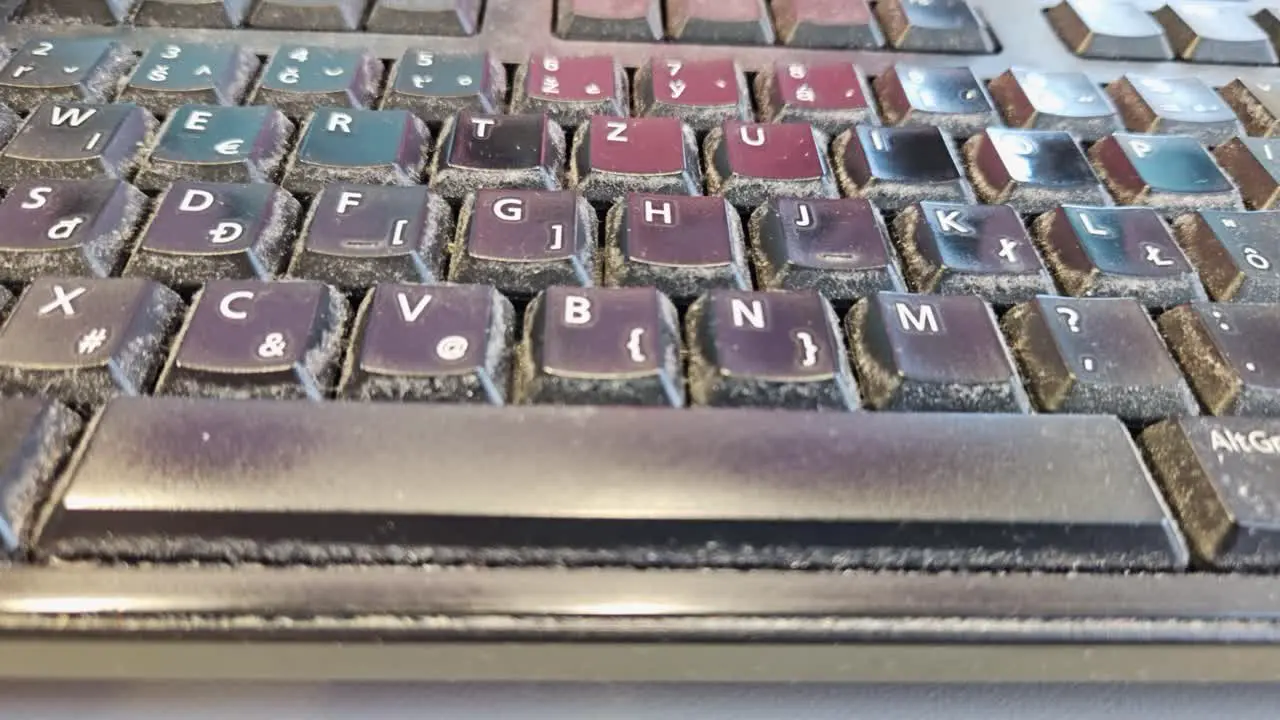 Close-up of an dirty keyboard