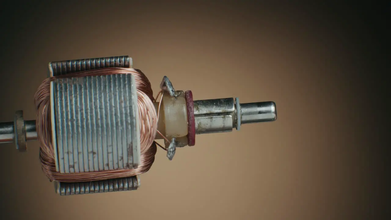 Extreme Close up of a Rotor of a Motor and Macro Shot of Electronic Components on Turn Table