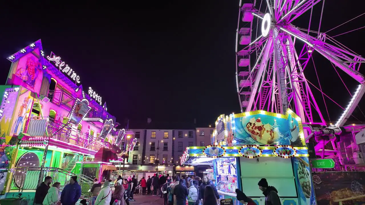 City centre fairground in winter Waterford City Ireland