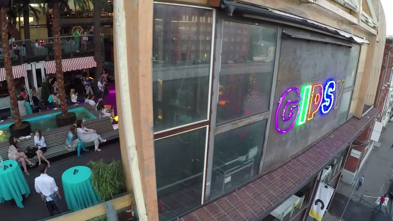 Visitors relaxing in Gipsy bar aerial view