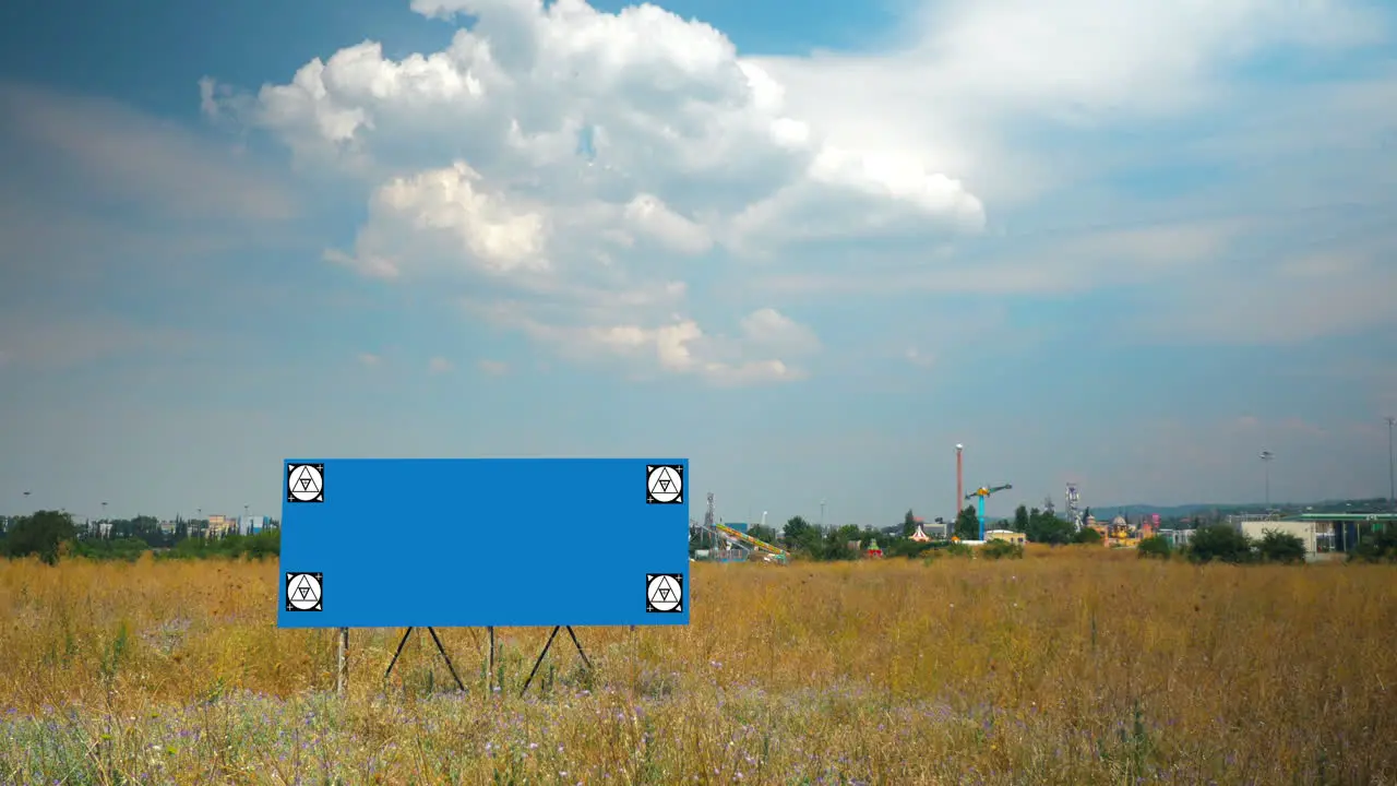 Blank outdoor banner in the field