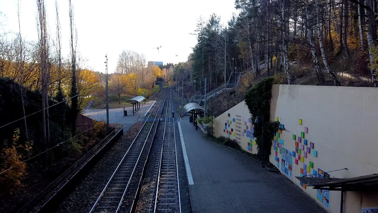 Tram stop Motion Lapse Timelapse at Bergsjon Rymdtorget