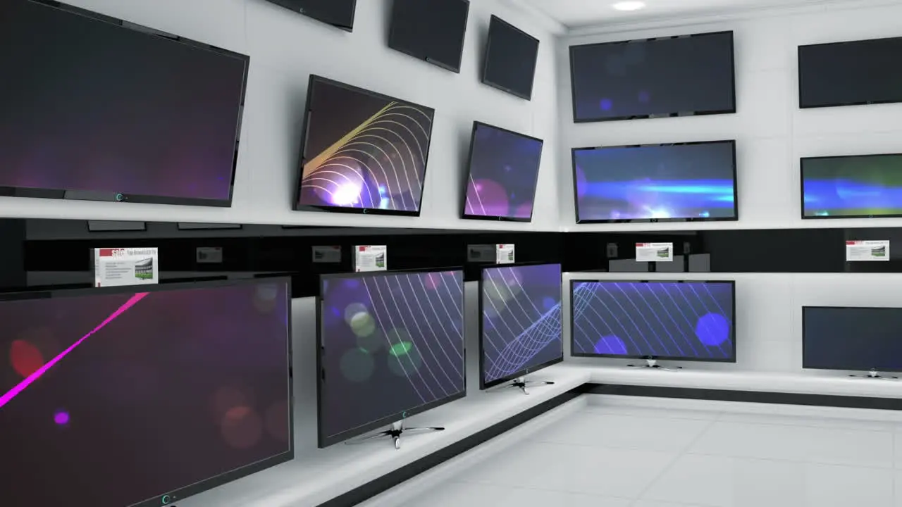 Televisions displayed at an electronics store