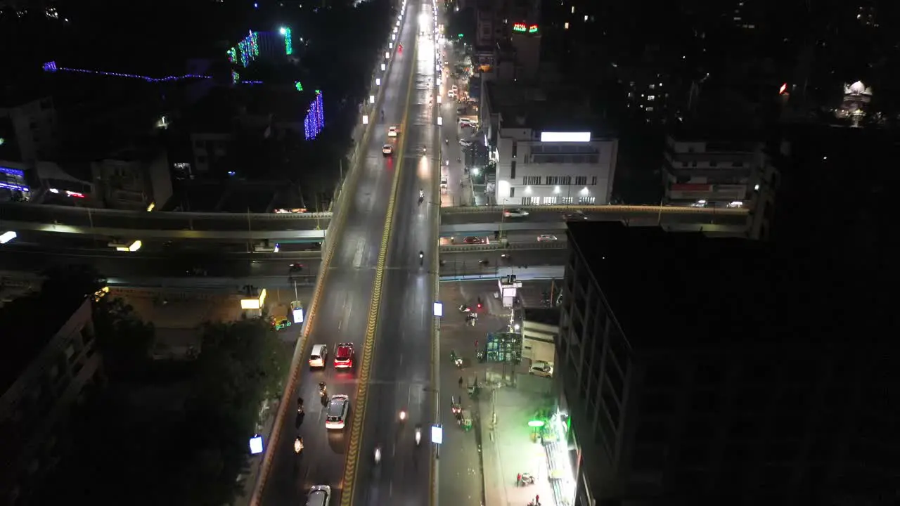 Rajkot aerial view Many vehicles are passing over the big bridge