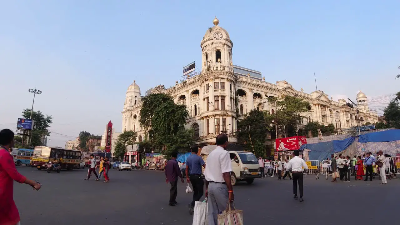 Stock footage of Kolkata City road market and people