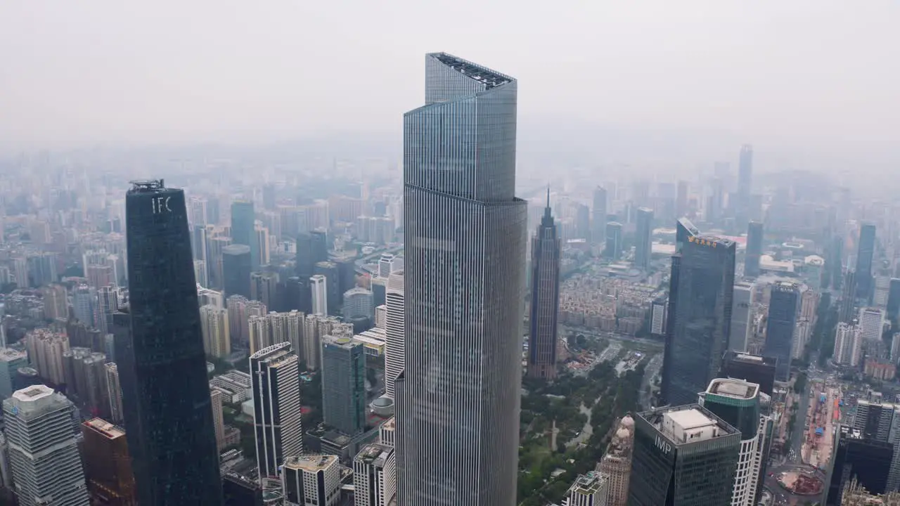 Aerial view of downtown Guangzhou metropolitan city China