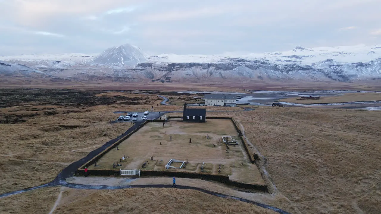 Budakirkja Church aerial shot Iceland-3