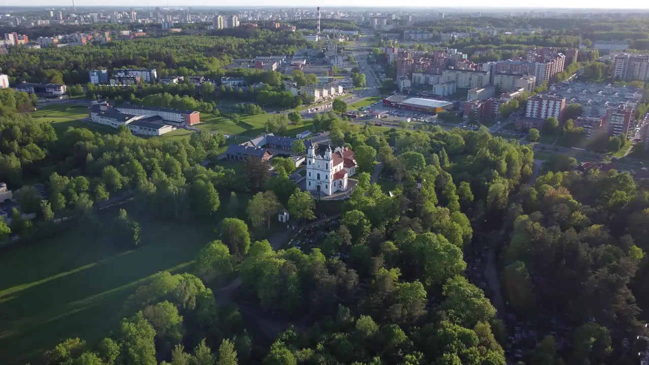 Orbiting Shot of a Church in Vilnius Lithuania