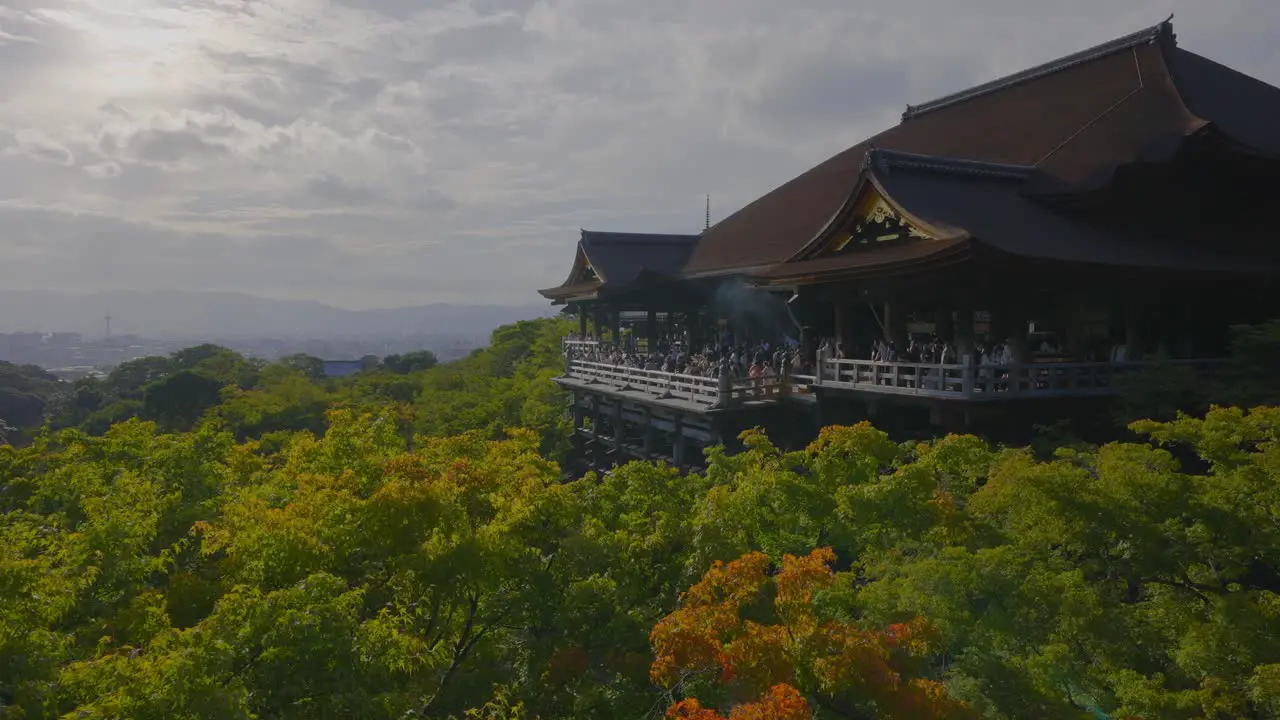 Shot of the Kiyomizu Dera temple above a