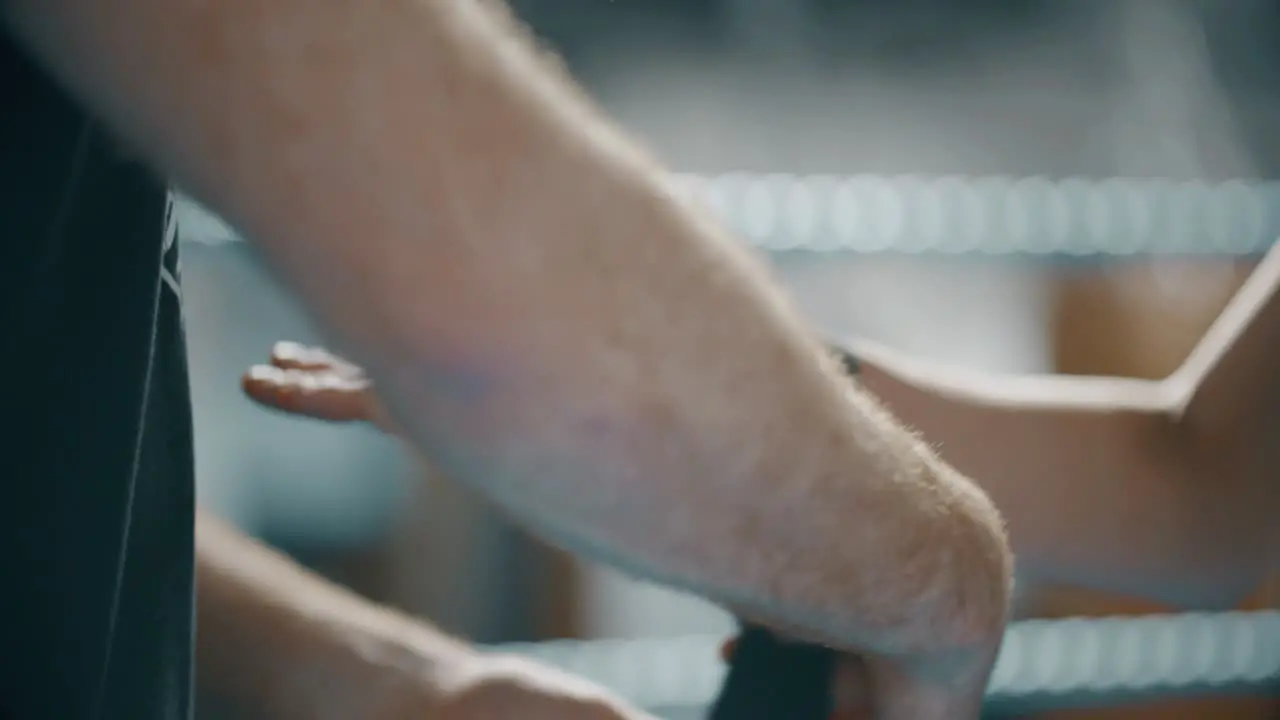 Woman Boxer Getting Hands Wrapped