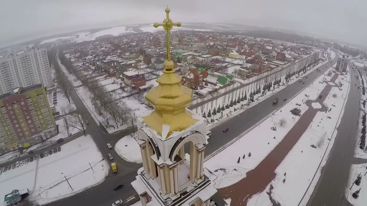 Aerial view of Saint George Church in Kursk Russia