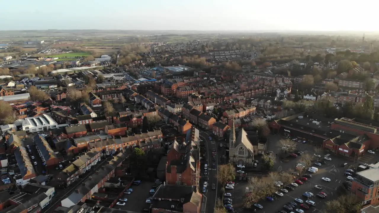 Drone footage of Banbury in Oxfordshire UK 221222