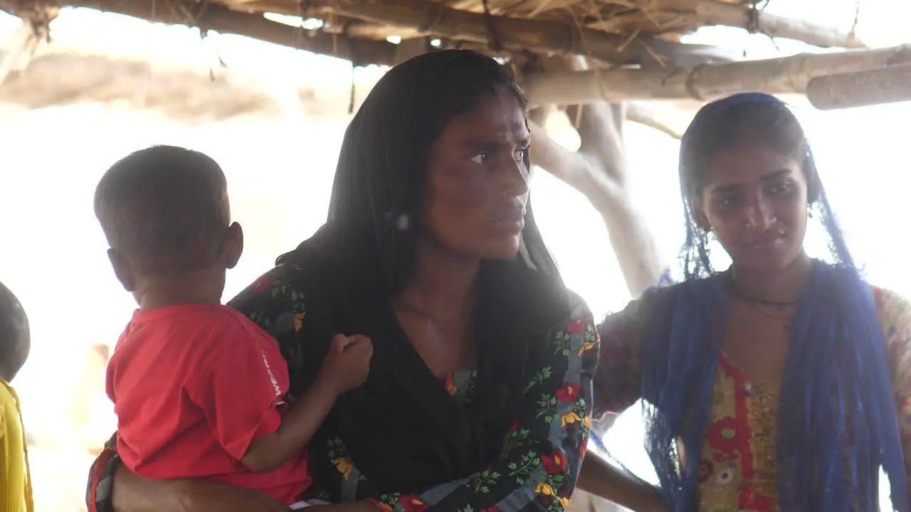 Mother And Her Child In A Rural Camp Village In Sindh Pakistan