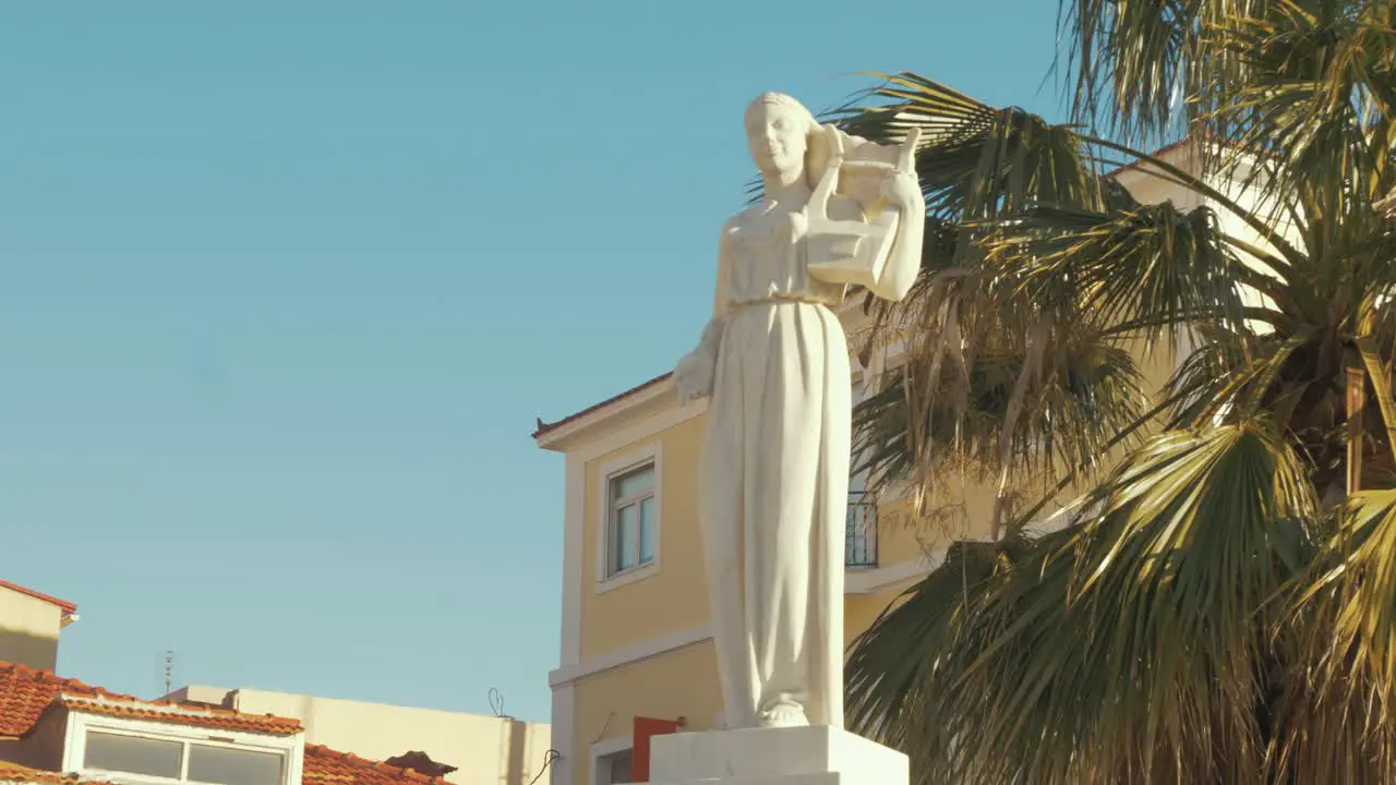 The statue of the Lyric poet Sappho Mytilene Lesvos