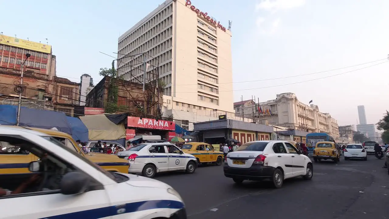 Stock footage of Kolkata Street City road and building