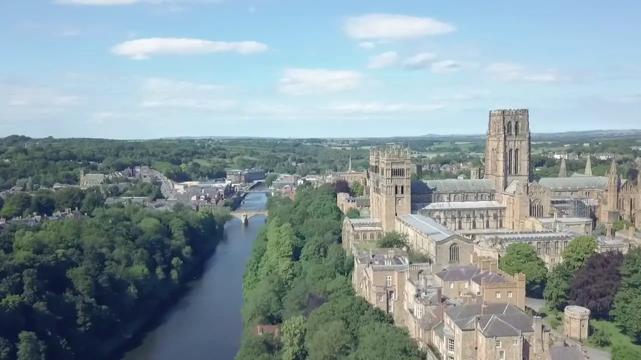 Aerial view of Durham Cathedral in North East England