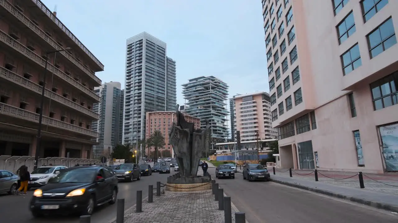 Cars View in BEIRUT streets View of BEIRUT streets on al Rouche rocks area BEIRUT LEBANON Jan 01 2022