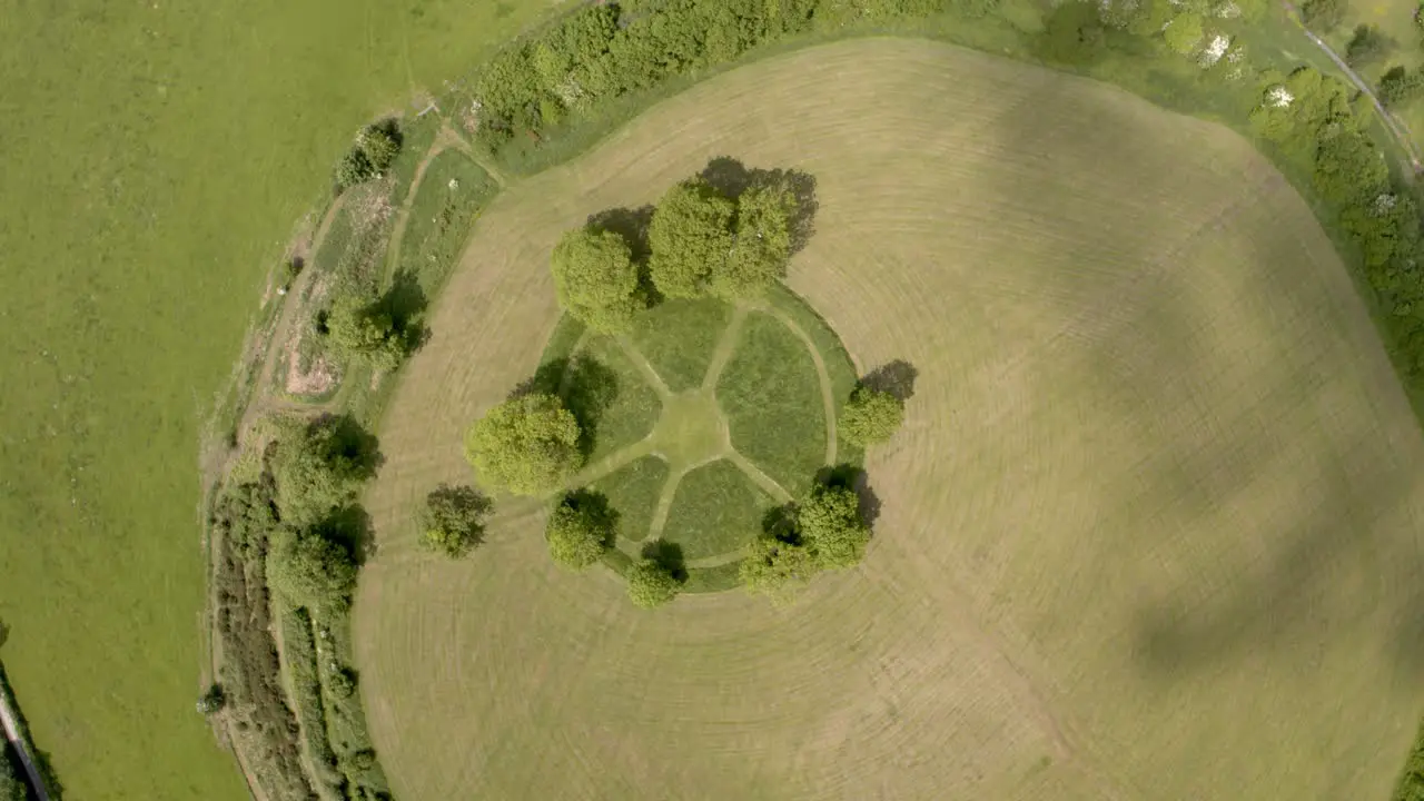 Aerial view of the ancient Irish Navan Fort in Armagh Northern Ireland