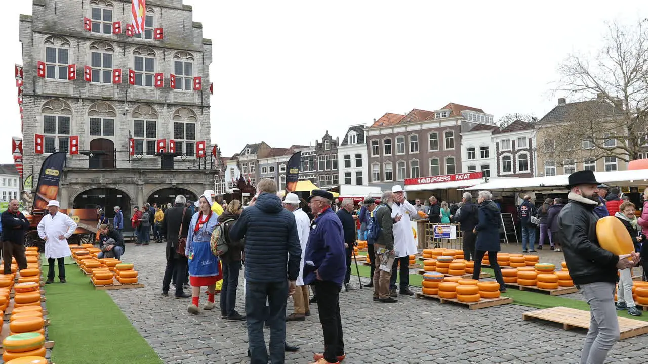 Traditional cheese market in Gouda Netherlands