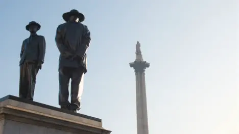 Samson Kambalu Antelope Sculpture And Nelsons Column In Trafalgar Square In London UK 