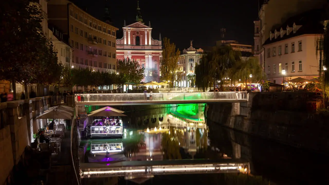 Tromostovje Bridge Night Autumn