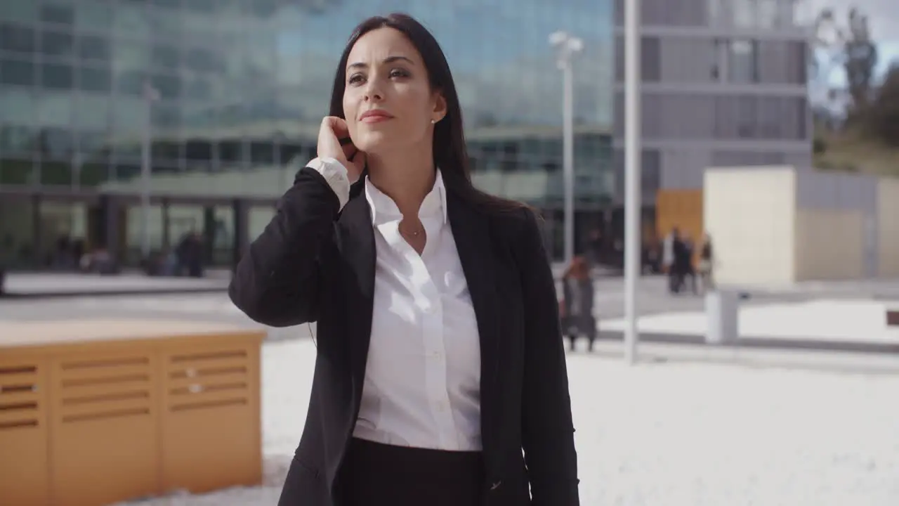 Stylish businesswoman waiting for someone