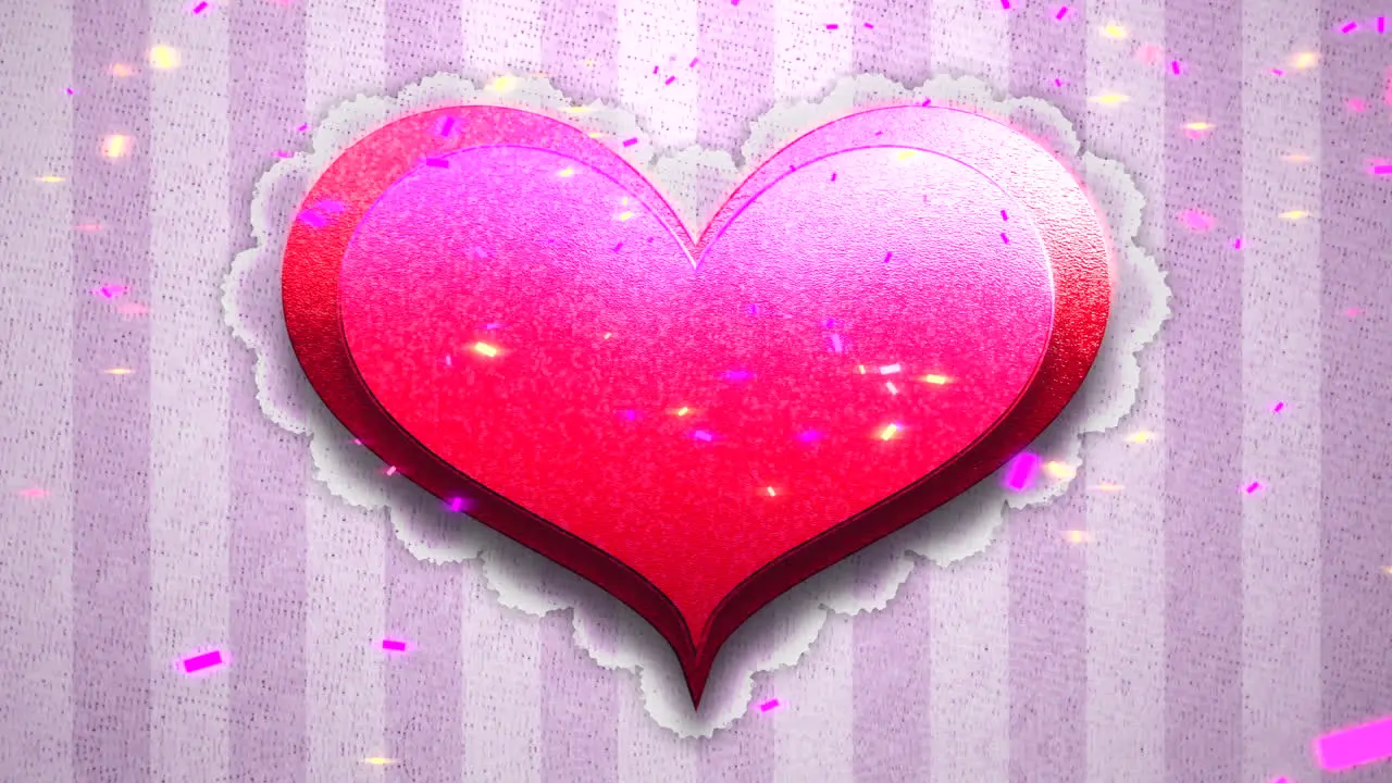 Animation closeup motion romantic hearts on Valentines day 3