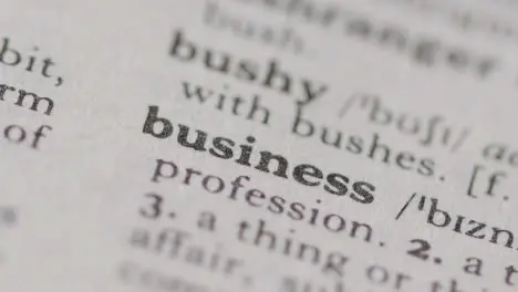 Close Up On Page Of Dictionary With Definition Of Word Business 1