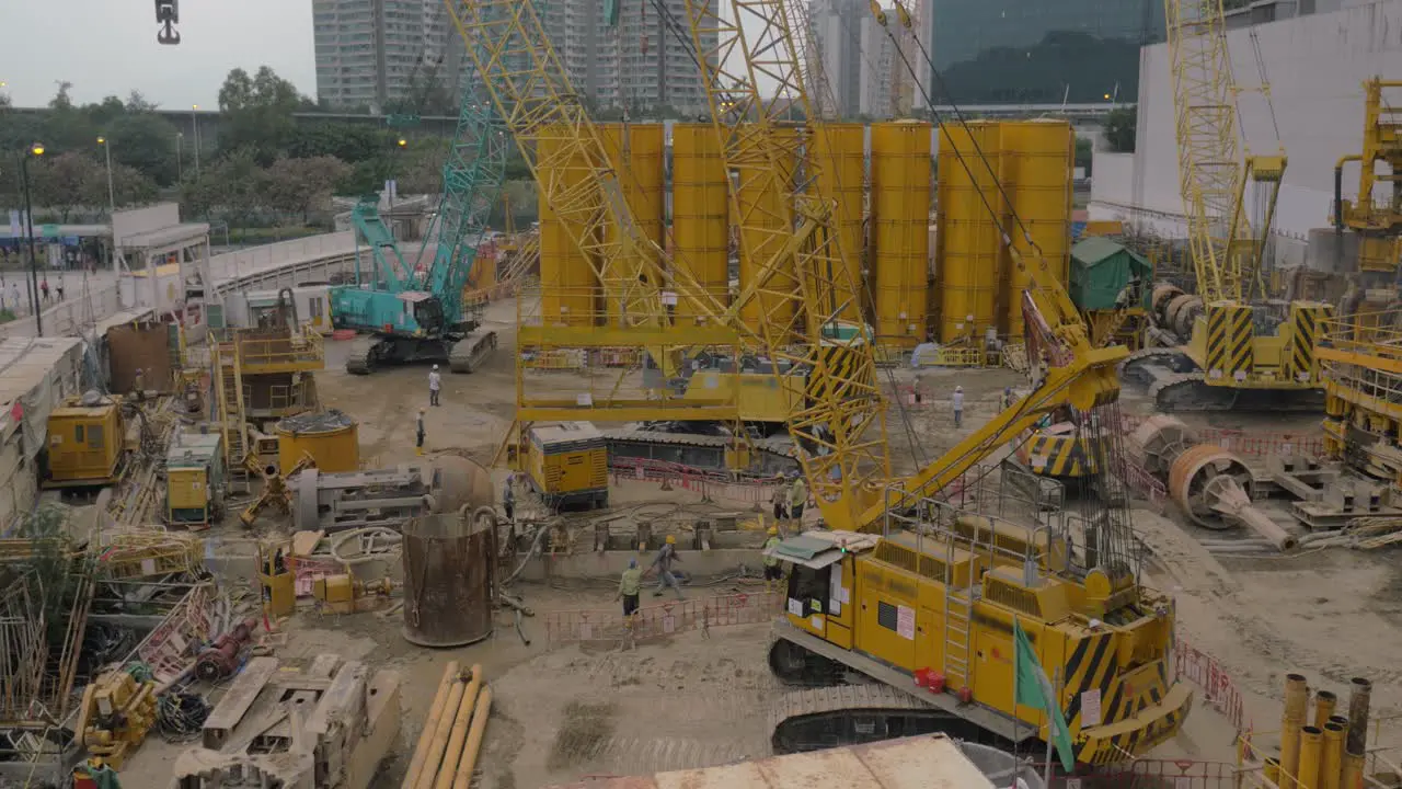 Works on construction site in Hong Kong