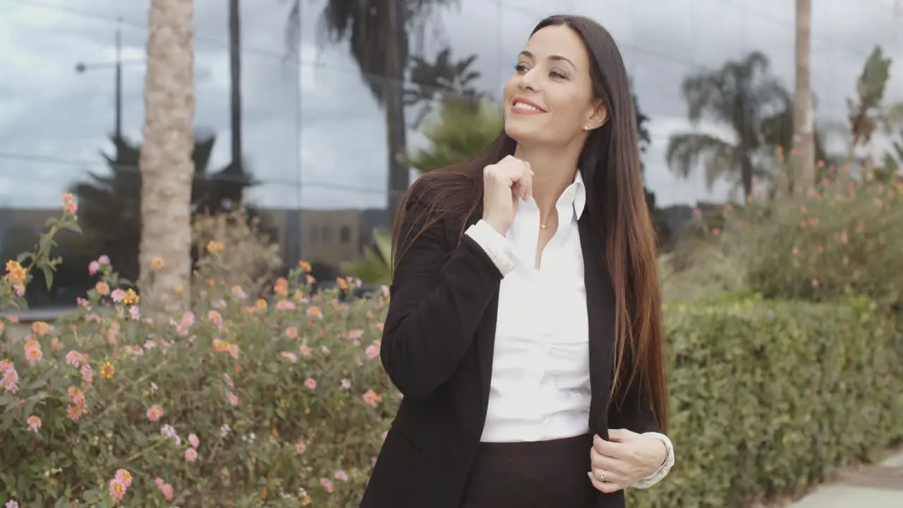 Attractive stylish woman waiting for a friend