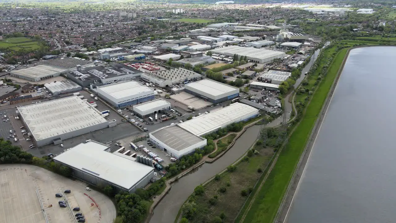 Industrial Estate at Brimsdown Enfield North London aerial view 